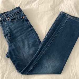 H&M high waisted dark wash mom jeans